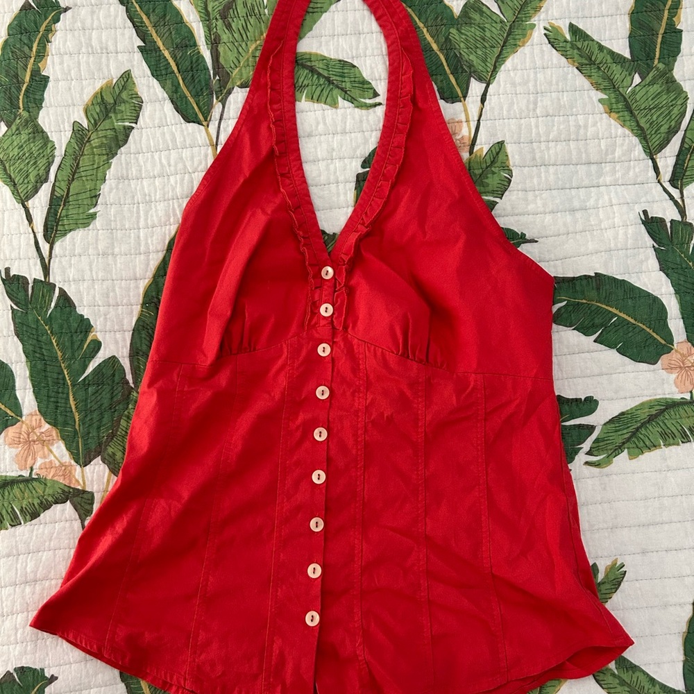 Express coral halter top, size medium